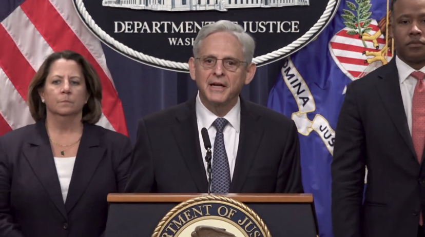 Garland announcing the appointment of Special Counsel Jack Smith to oversee the Trump investigations, 18 November 2022.