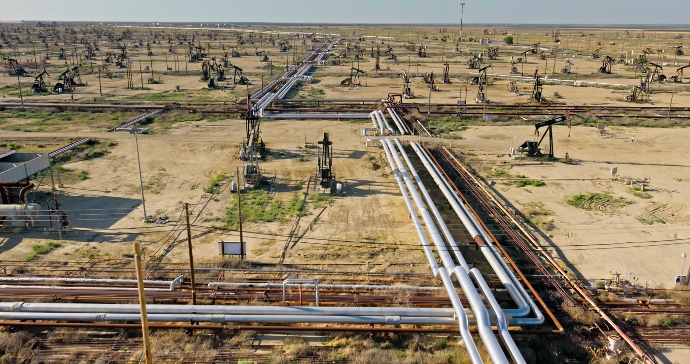 Pipelines in Oil Field in the San Joaquin Valley, California