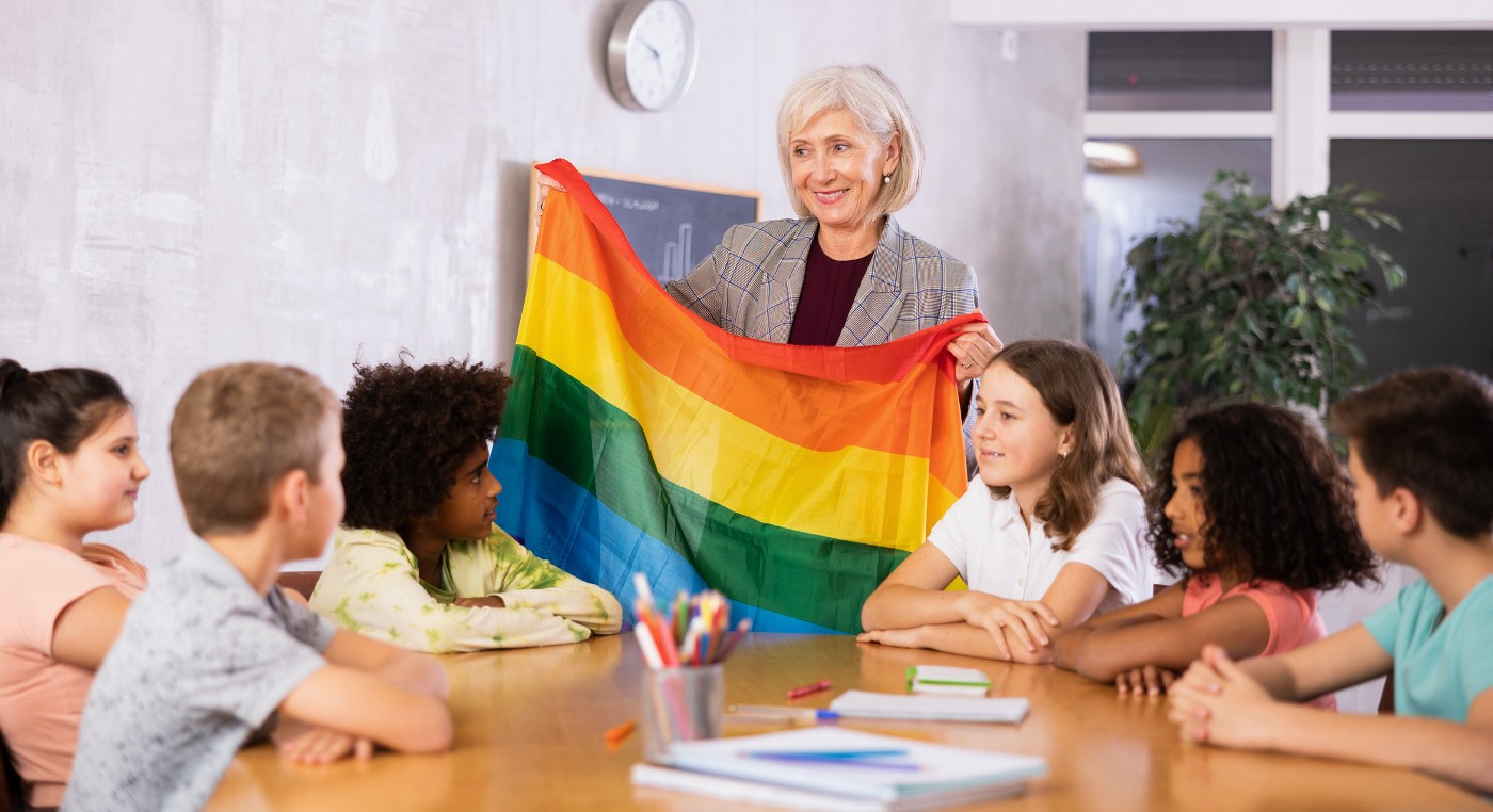 Teacher introduces children to Trans concept and history