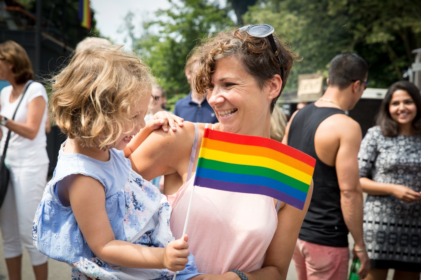 Child with Rainbow Flag
